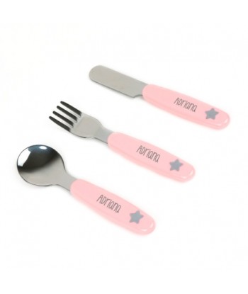 Cubiertos Acero Rosa...