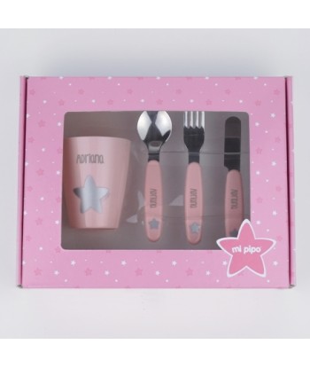 Set vasito y cubiertos...